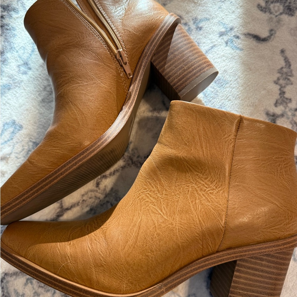Yellow Box Brown Ankle Booties